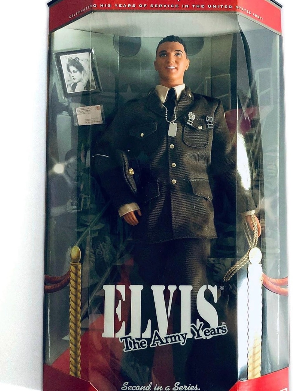 Mattel Elvis The Army Years Doll - Black and White Uniform